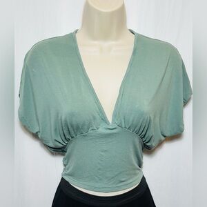 ULA SPORT Drapped Sleeve Crop Top